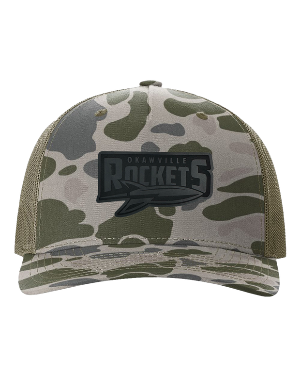 Rockets Leather Patch Hat - Richardson Camo