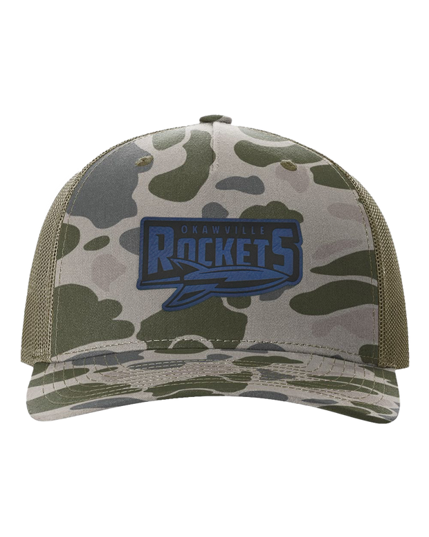 Rockets Leather Patch Hat - Richardson Camo