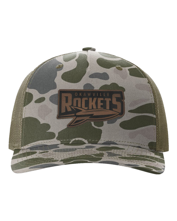 Rockets Leather Patch Hat - Richardson Camo