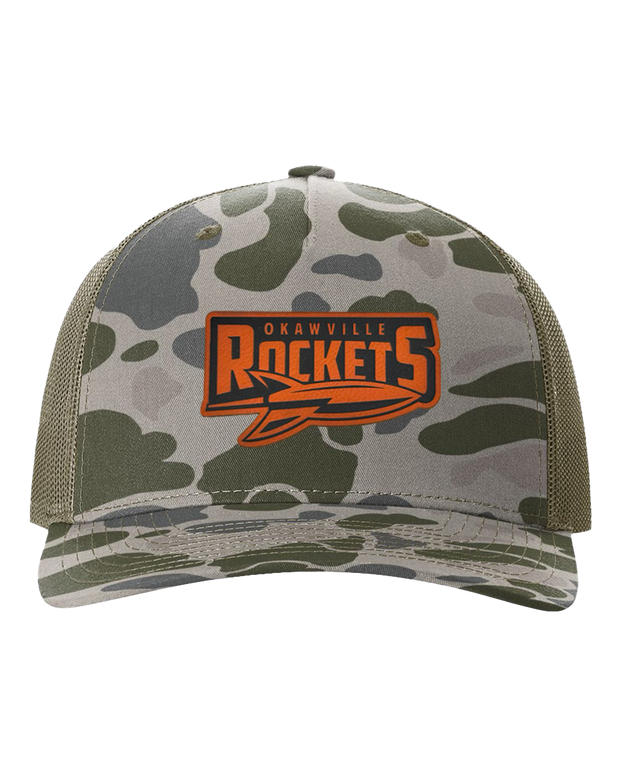 Rockets Leather Patch Hat - Richardson Camo
